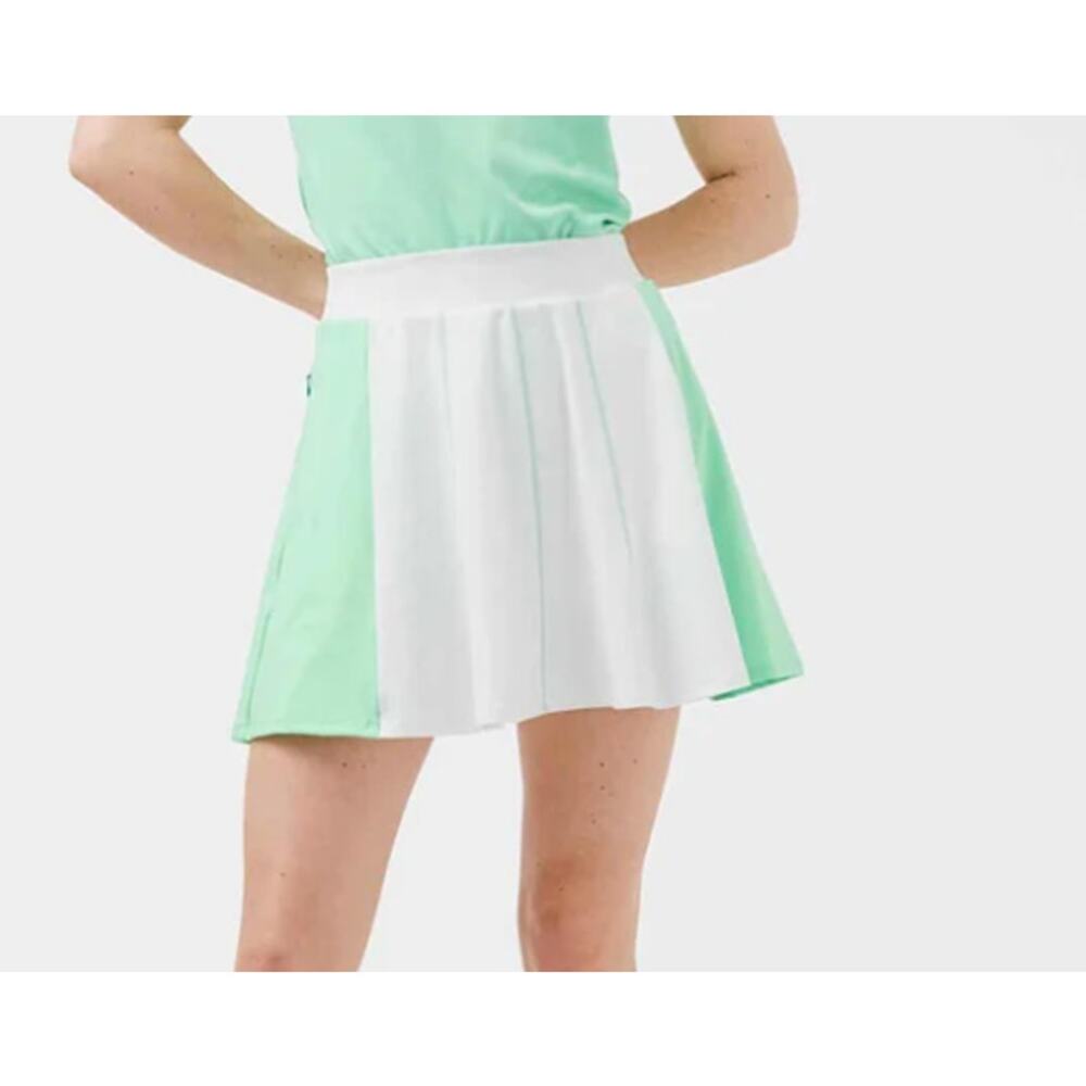 NWT J.Lindeberg  Women Jolie Golf Skirt, Green/White, Large